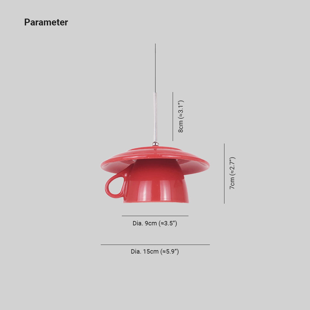 Valentina Moderne Coloré Tasse Céramique LED Suspension Chambre à Coucher