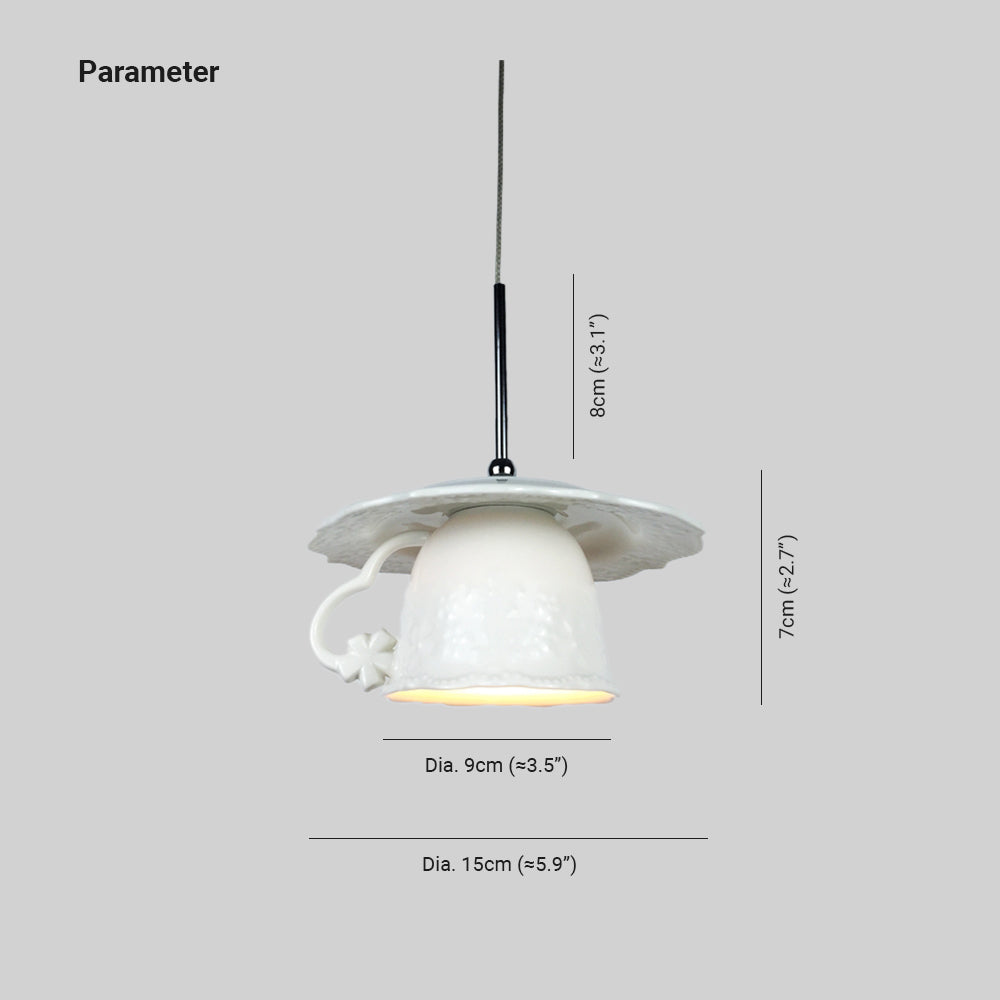 Valentina Nordique Tasse Céramique LED Suspension Salon