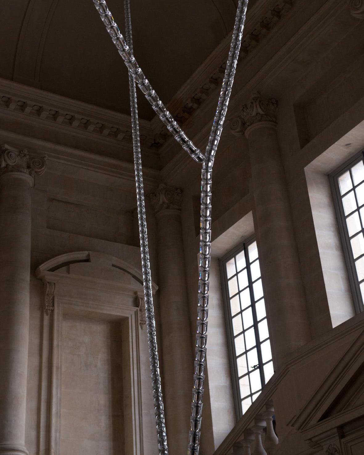 Lustra Chandelier Chrome Cristal Entrelacé Lignes - Neutralighting