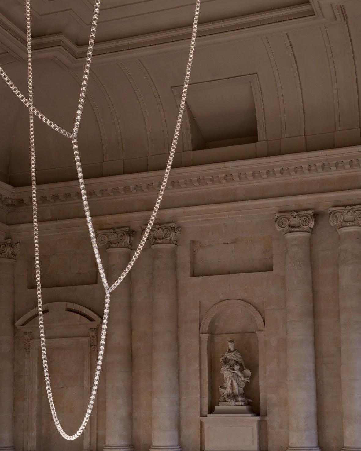 Lustra Chandelier Chrome Cristal Entrelacé Lignes - Neutralighting