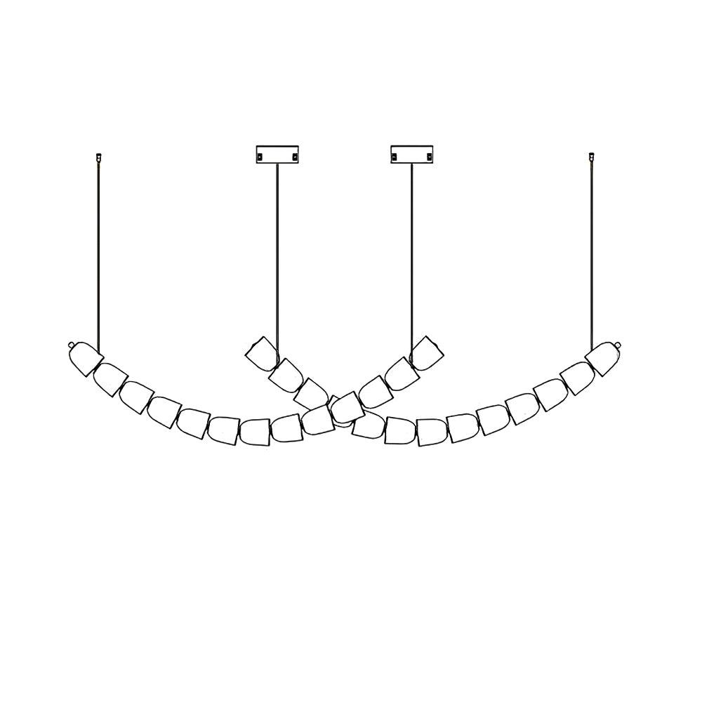 Lustra Chandelier Chrome Cristal Entrelacé Lignes - Neutralighting