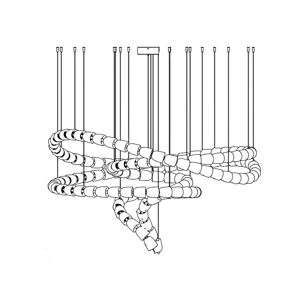 Lustra Chandelier Chrome Cristal Entrelacé Lignes - Neutralighting