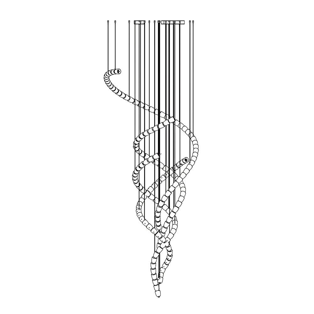 Lustra Chandelier Chrome Cristal Entrelacé Lignes - Neutralighting