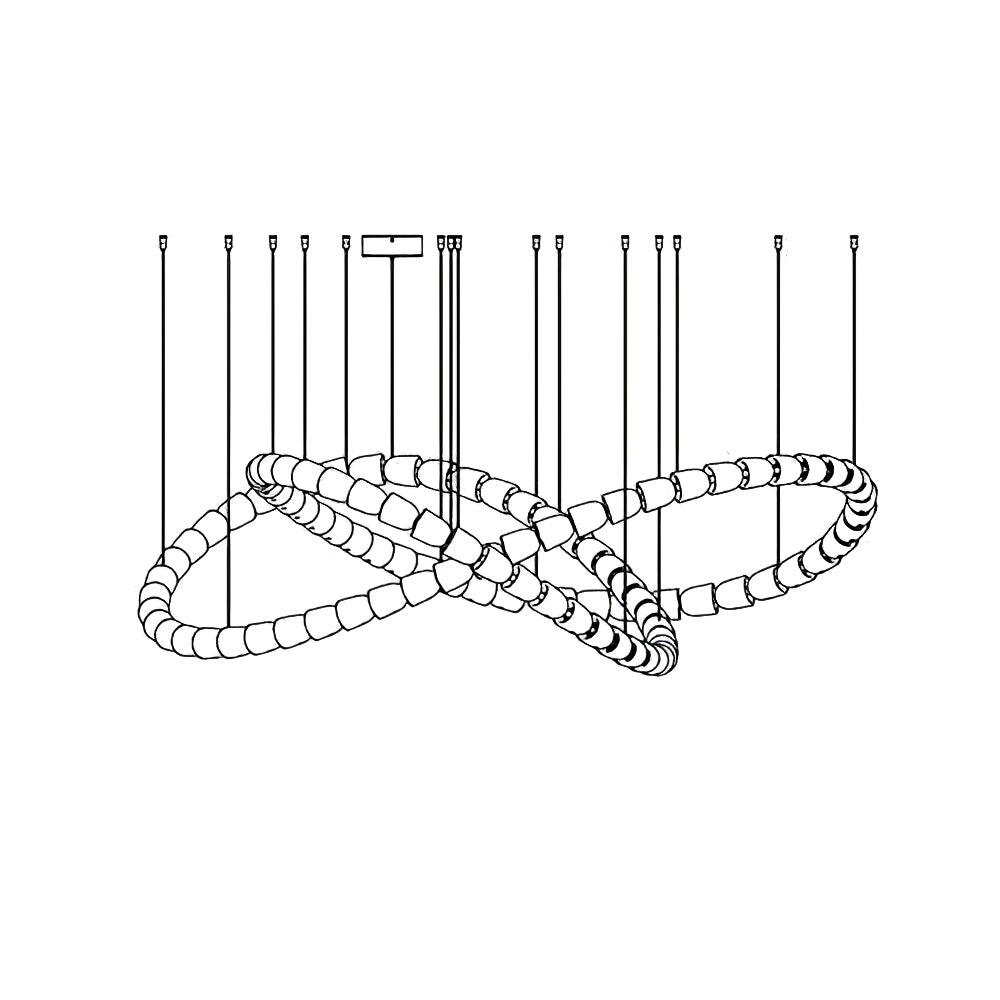 Lustra Chandelier Chrome Cristal Entrelacé Lignes - Neutralighting