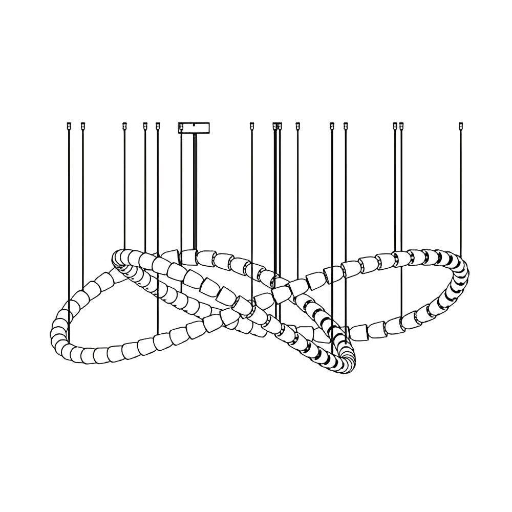Lustra Chandelier Chrome Cristal Entrelacé Lignes - Neutralighting