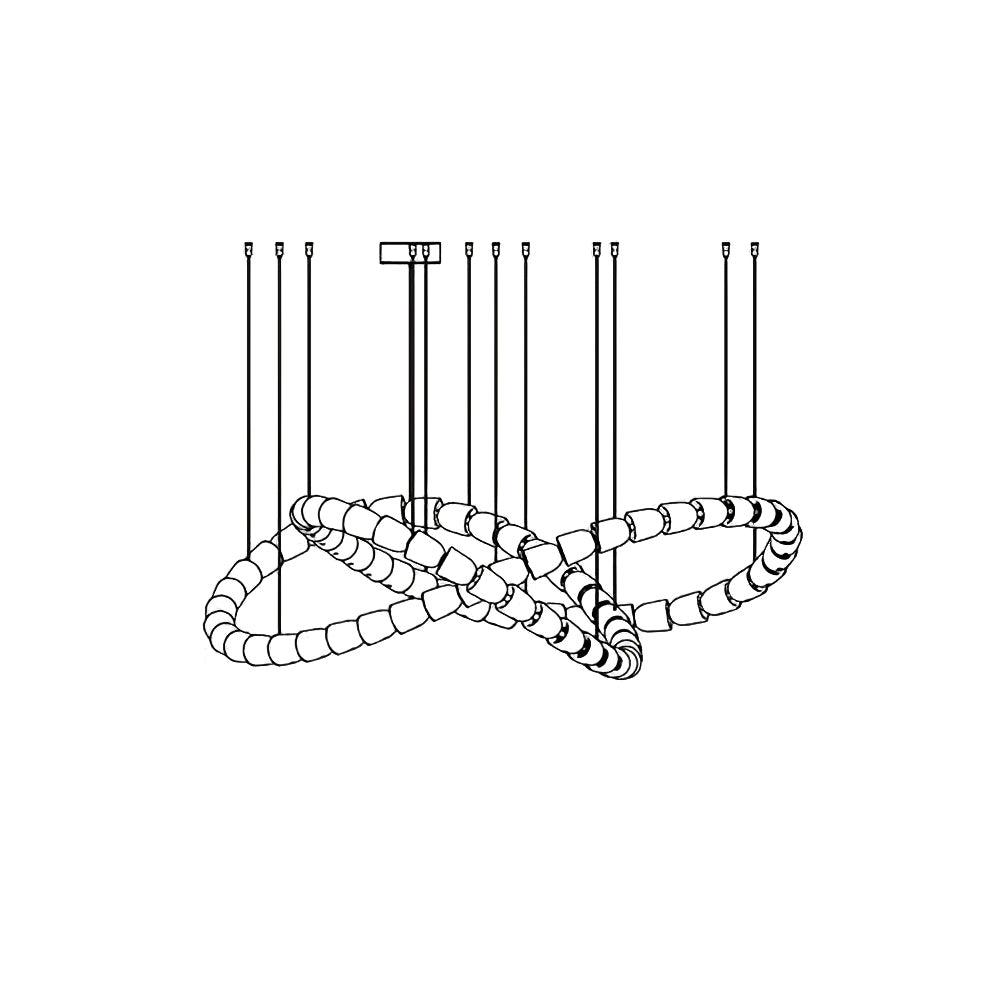 Lustra Chandelier Chrome Cristal Entrelacé Lignes - Neutralighting