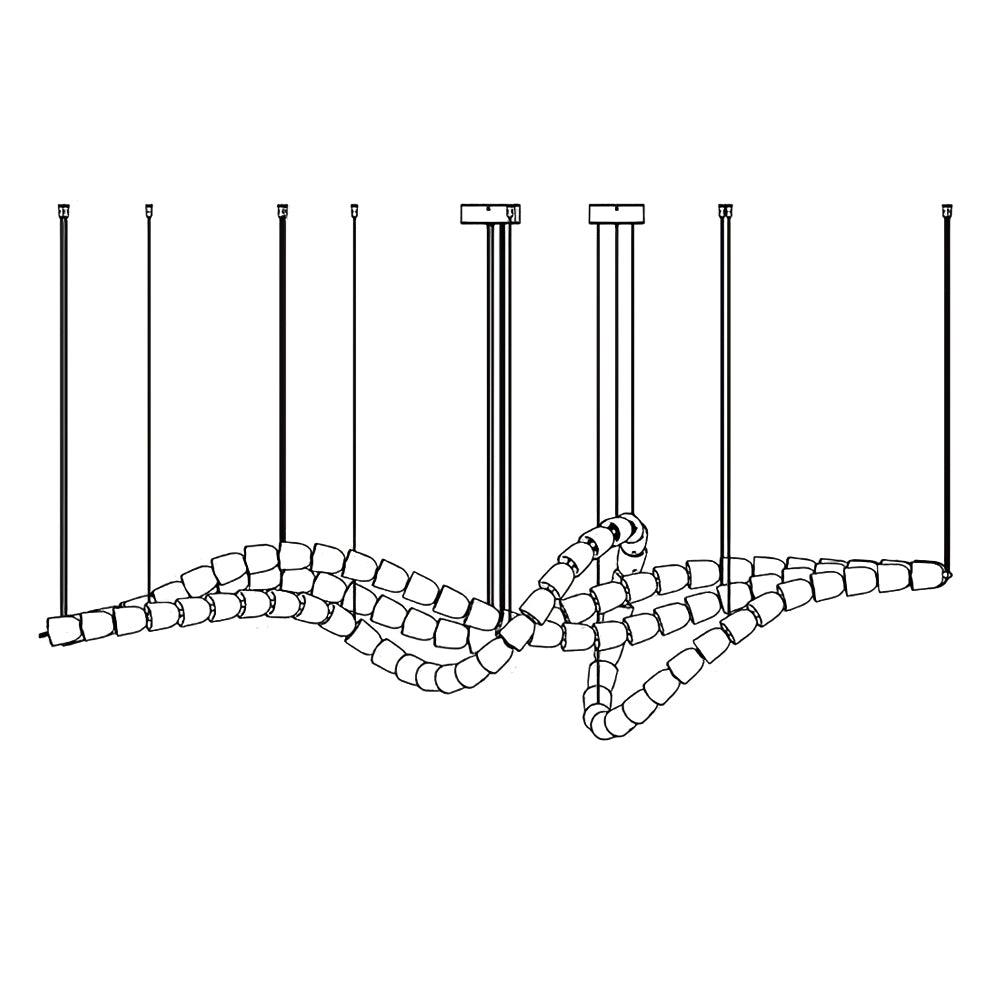 Lustra Chandelier Chrome Cristal Entrelacé Lignes - Neutralighting