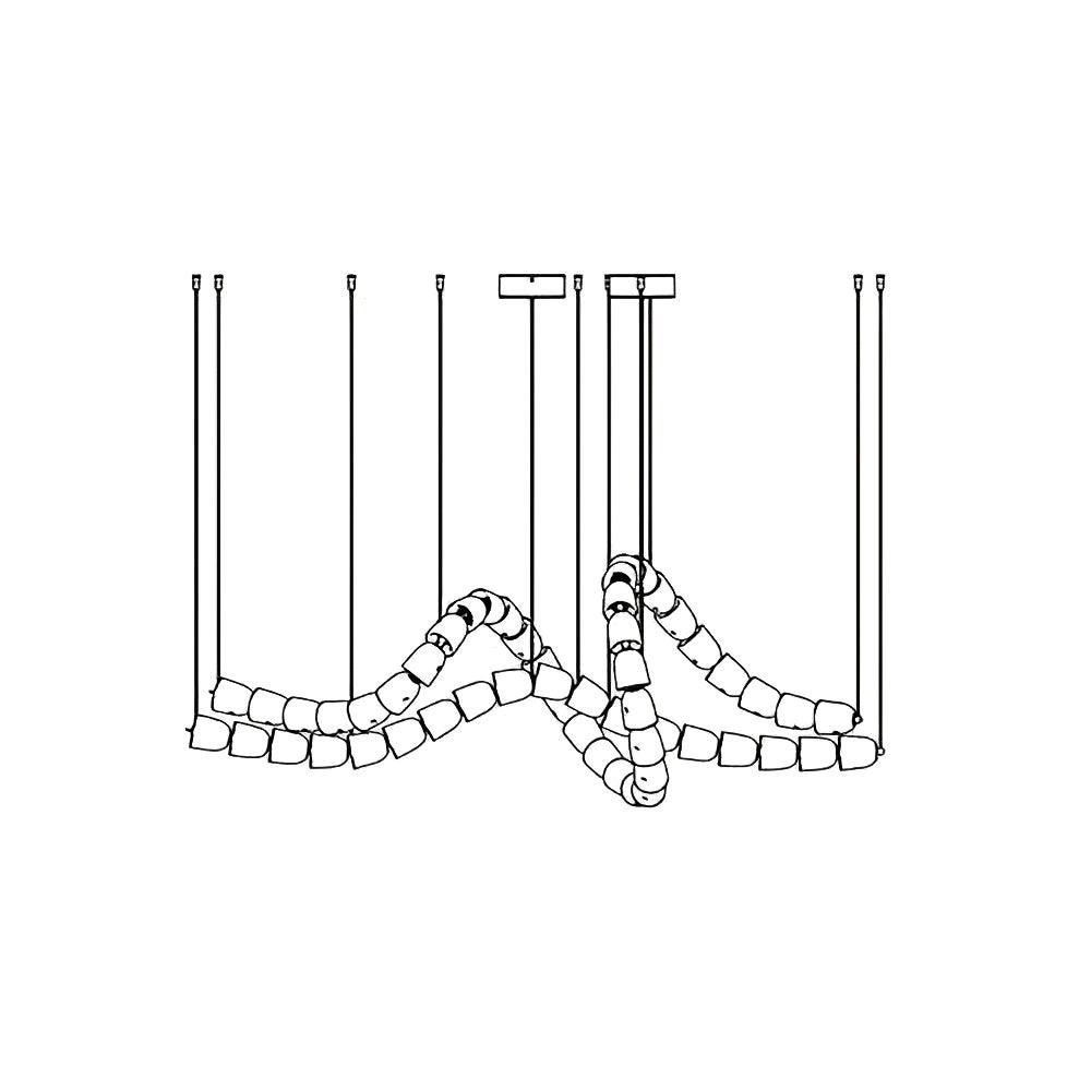 Lustra Chandelier Chrome Cristal Entrelacé Lignes - Neutralighting