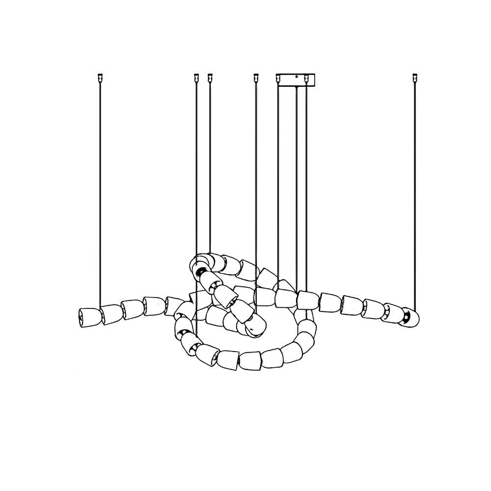 Lustra Chandelier Chrome Cristal Entrelacé Lignes - Neutralighting