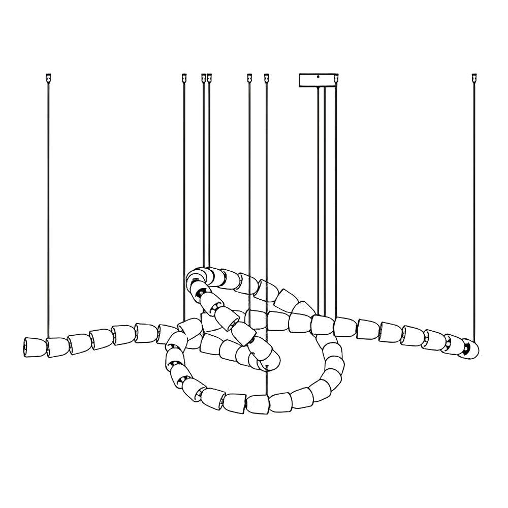 Lustra Chandelier Chrome Cristal Entrelacé Lignes - Neutralighting
