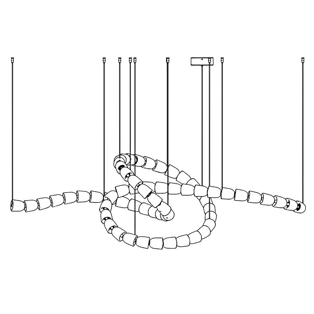 Lustra Chandelier Chrome Cristal Entrelacé Lignes - Neutralighting