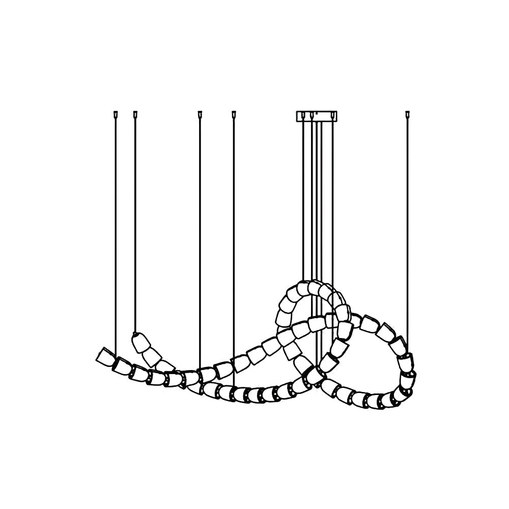 Lustra Chandelier Chrome Cristal Entrelacé Lignes - Neutralighting
