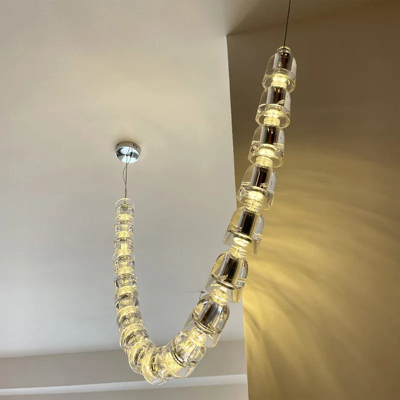 Lustra Chandelier Chrome Cristal Entrelacé Lignes - Neutralighting