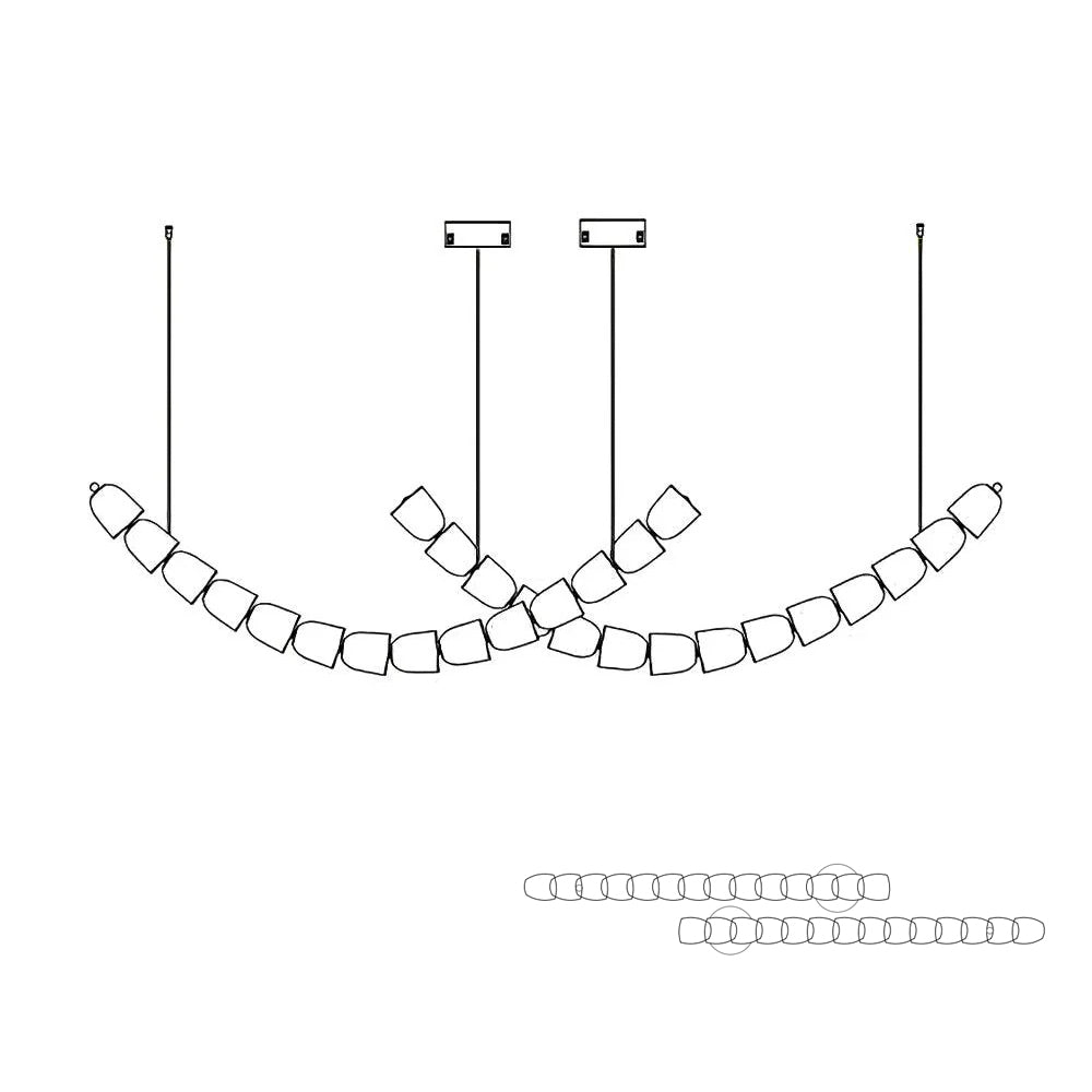 Lustra Chandelier Chrome Cristal Entrelacé Lignes - Neutralighting