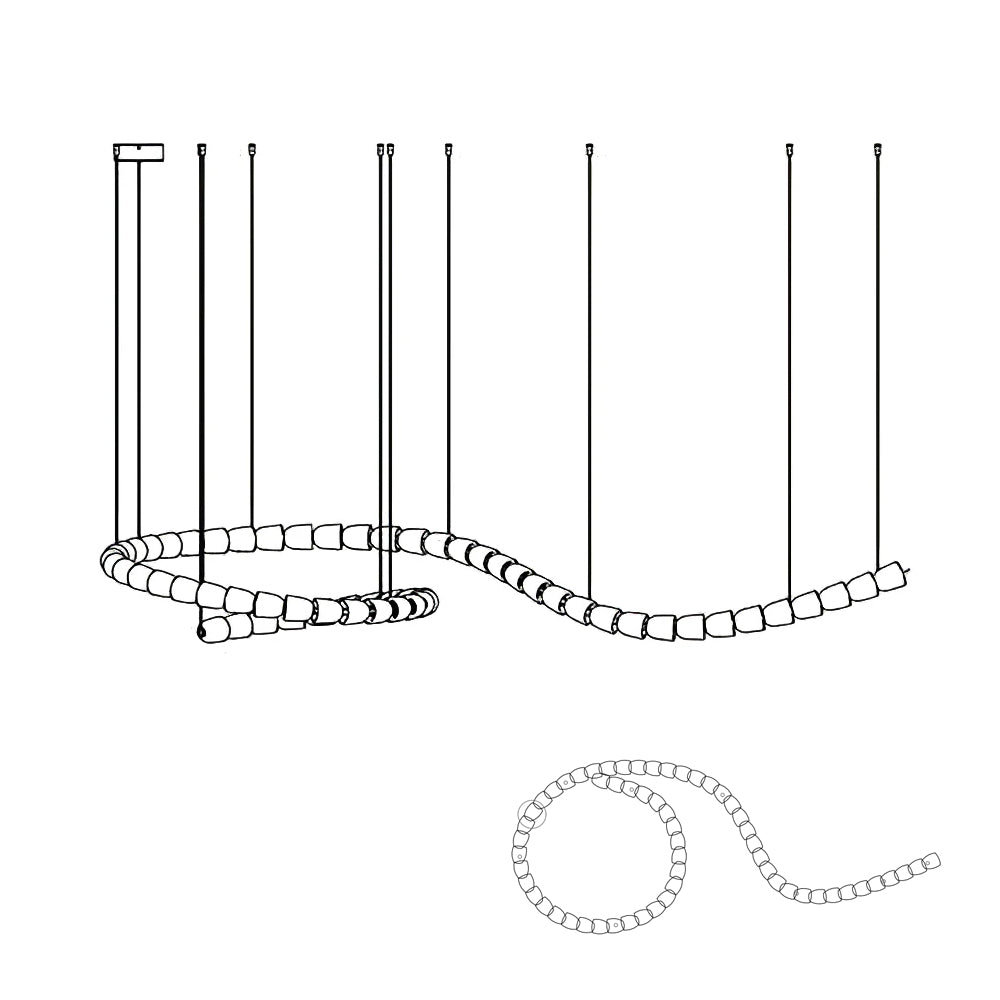 Lustra Chandelier Chrome Cristal Entrelacé Lignes - Neutralighting