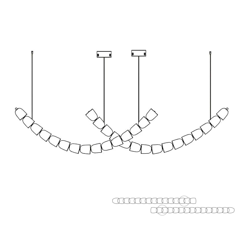Lustra Chandelier Chrome Cristal Entrelacé Lignes - Neutralighting