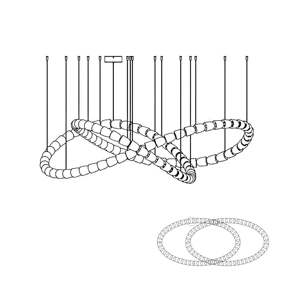 Lustra Chandelier Chrome Cristal Entrelacé Lignes - Neutralighting