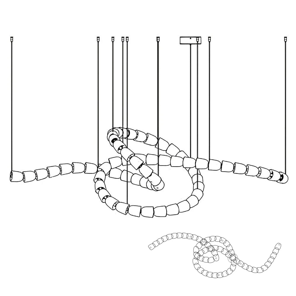 Lustra Chandelier Chrome Cristal Entrelacé Lignes - Neutralighting