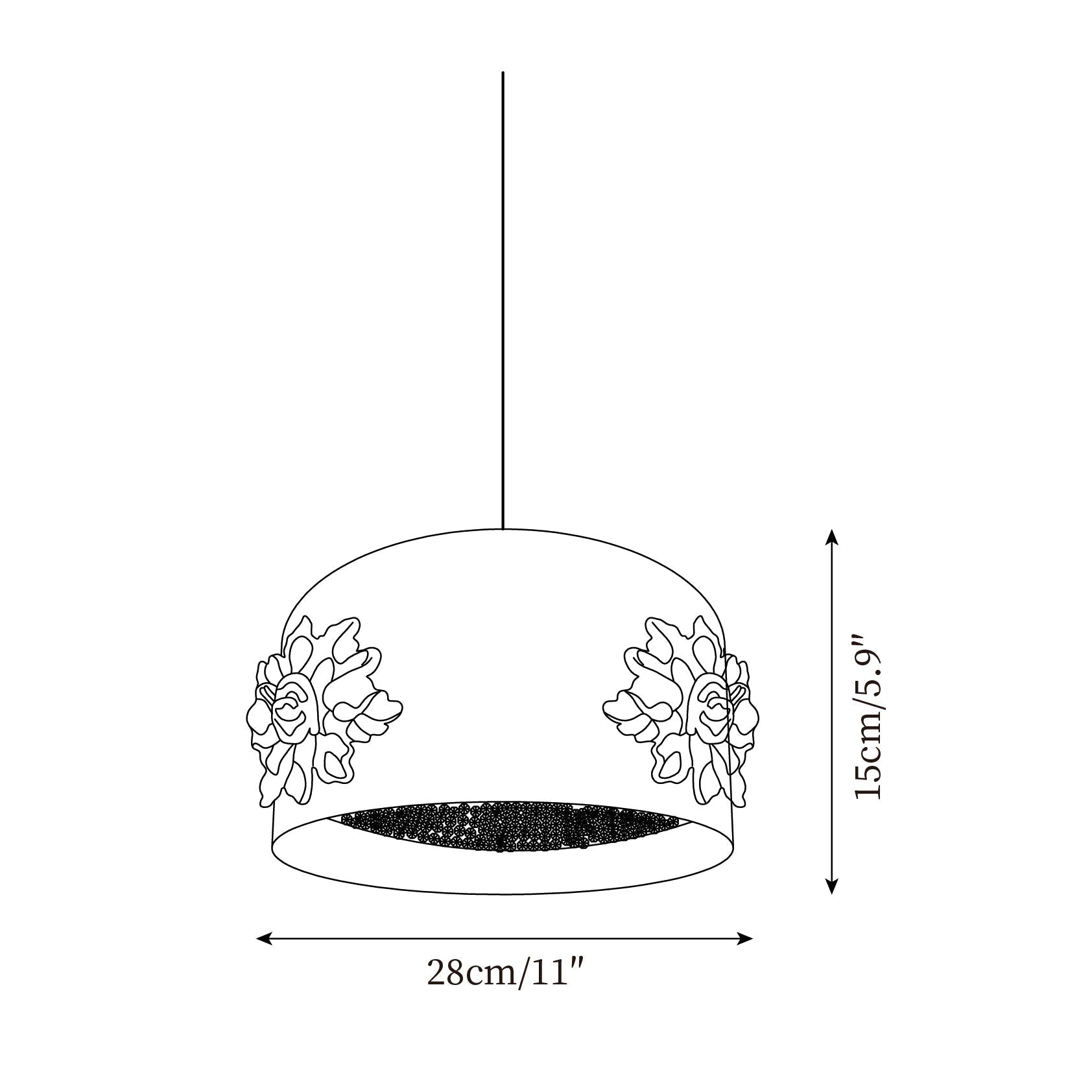 Gaina Suspension Florale Tambour - Neutralighting