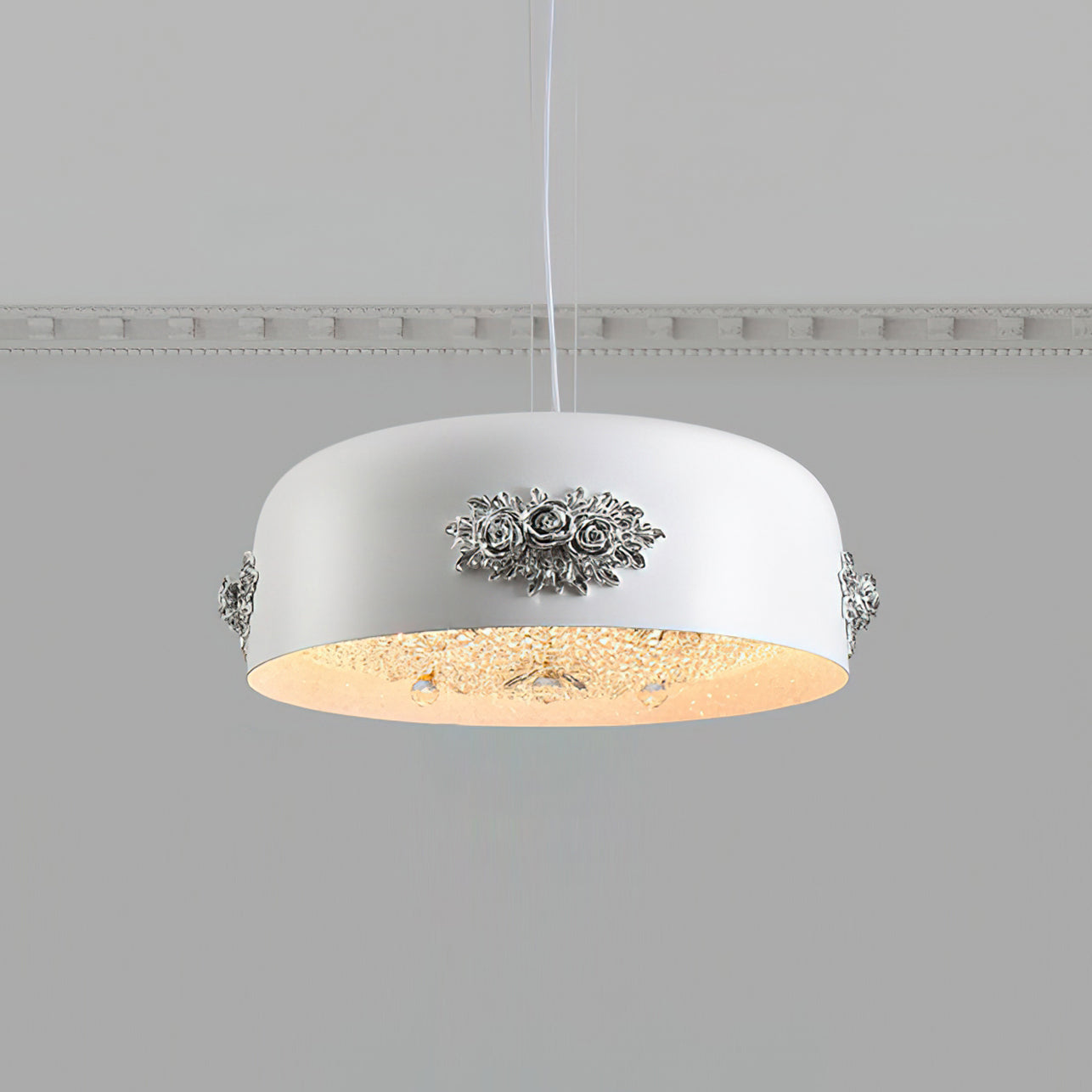 Gaina Suspension Florale Tambour - Neutralighting