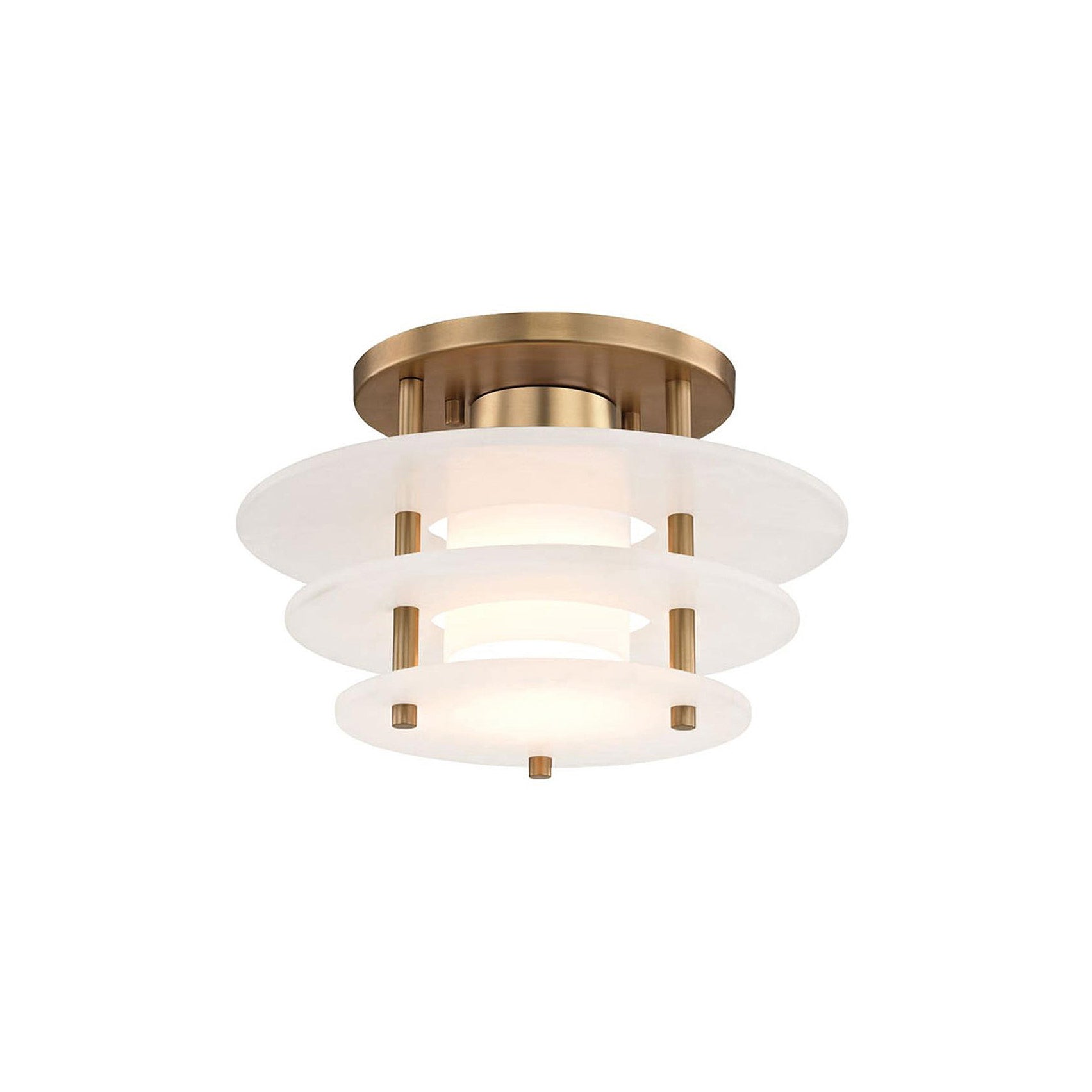 Zovena Modern Minimalist Steel Alabaster Ceiling Lamp - Neutralighting