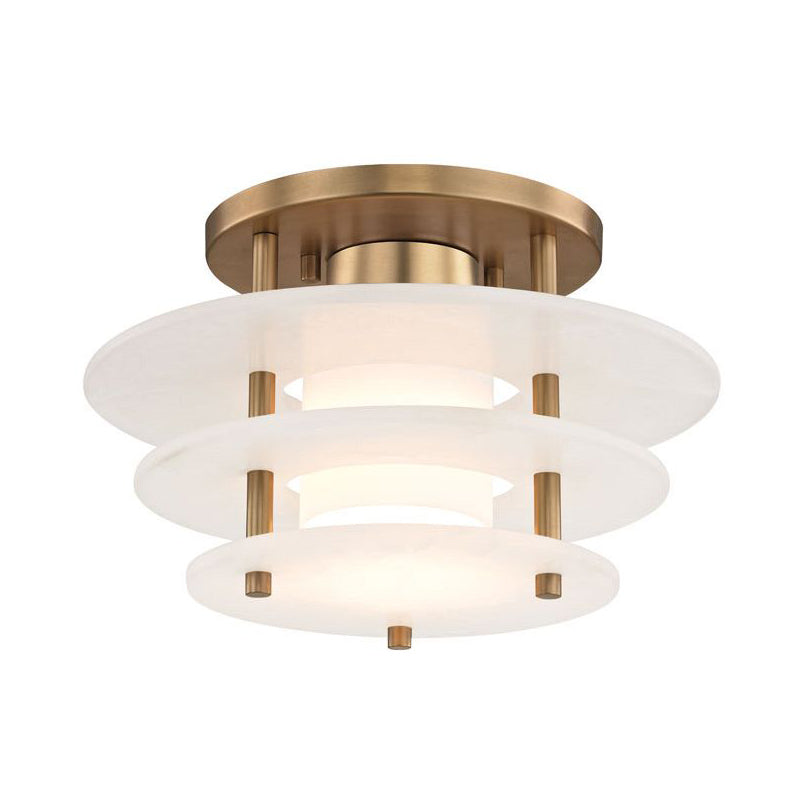 Zovena Modern Minimalist Steel Alabaster Ceiling Lamp - Neutralighting