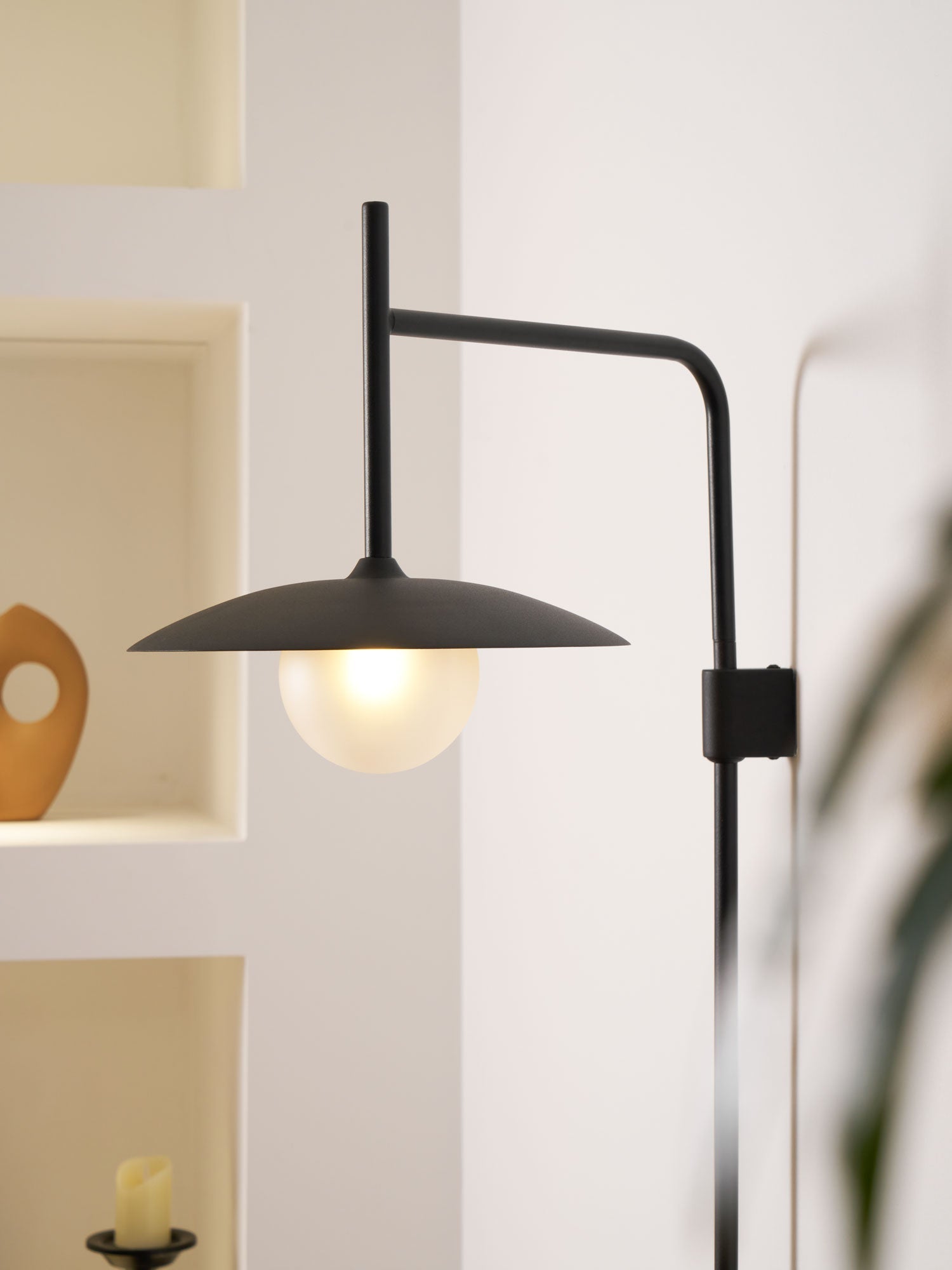 Edan Swing Arm Plug-in Glass Wall Lamp - Neutralighting