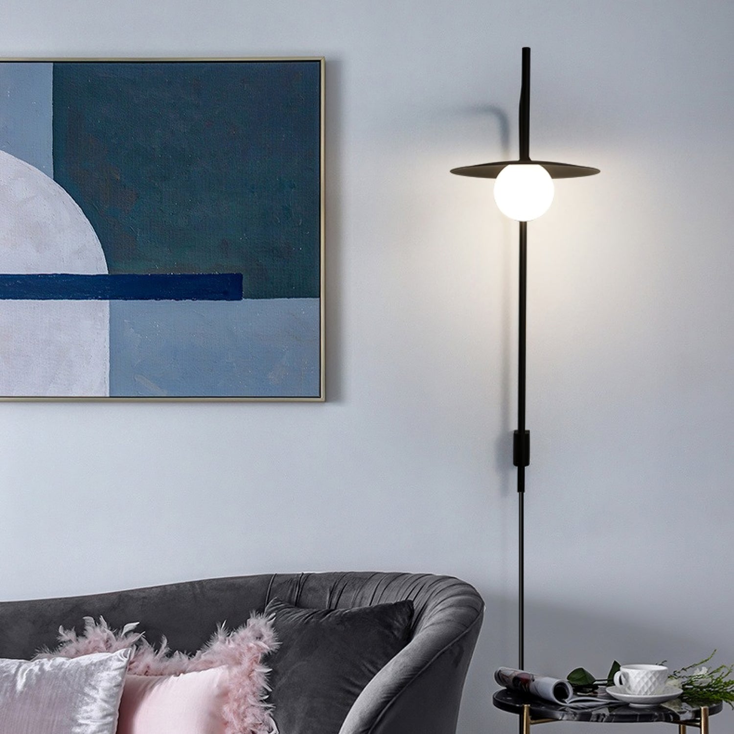 Edan Swing Arm Plug-in Glass Wall Lamp - Neutralighting