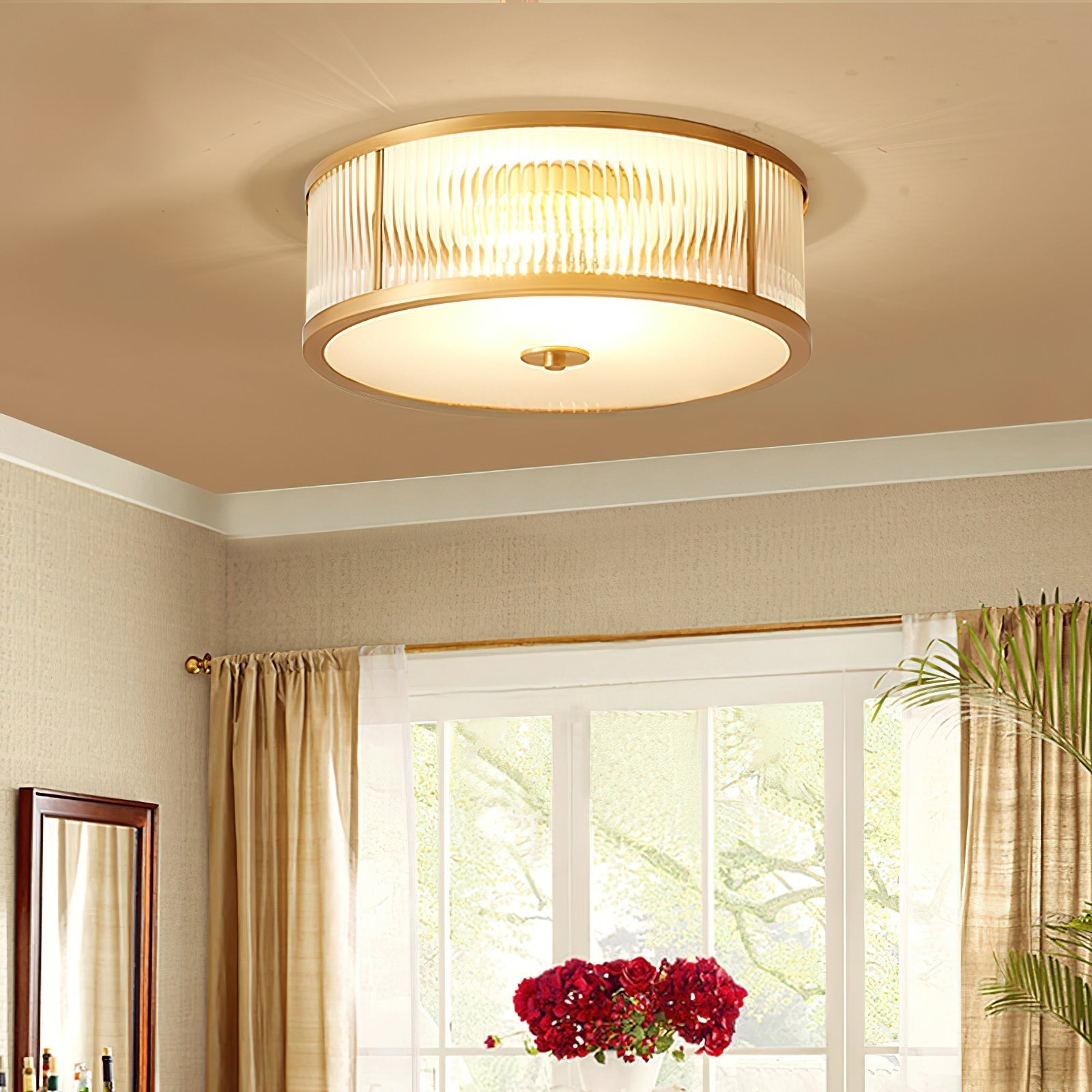 Avvynila Lampe de Plafond Laiton Verre Minimaliste Moderne - Neutralighting