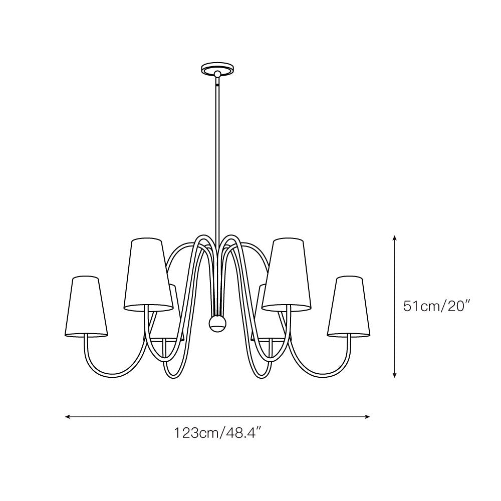 Cevaris Lustre Laiton Tissu Courbé Créativité Individuelle - Neutralighting