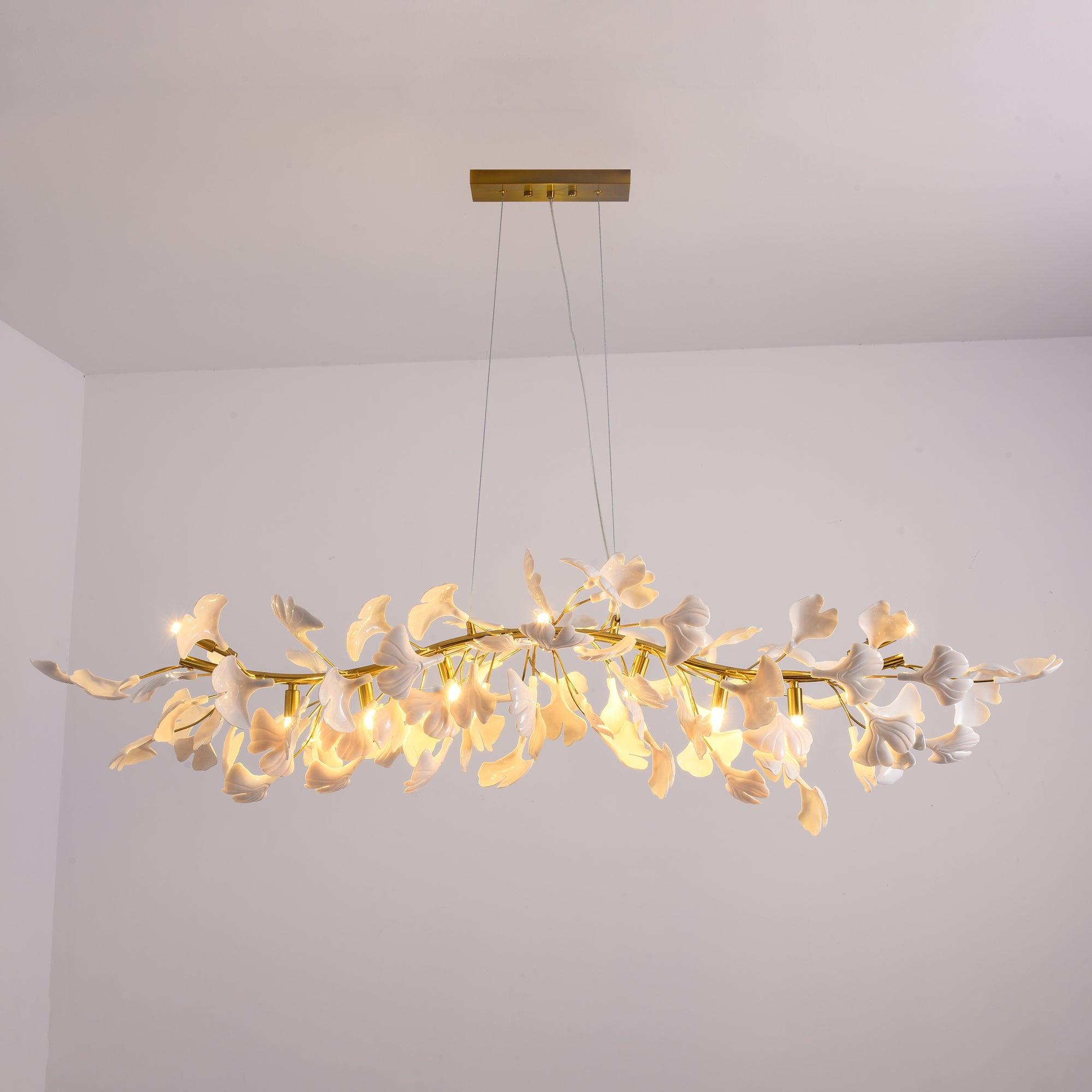 Olivia Lustre linéaire en céramique Gingko - Neutralighting