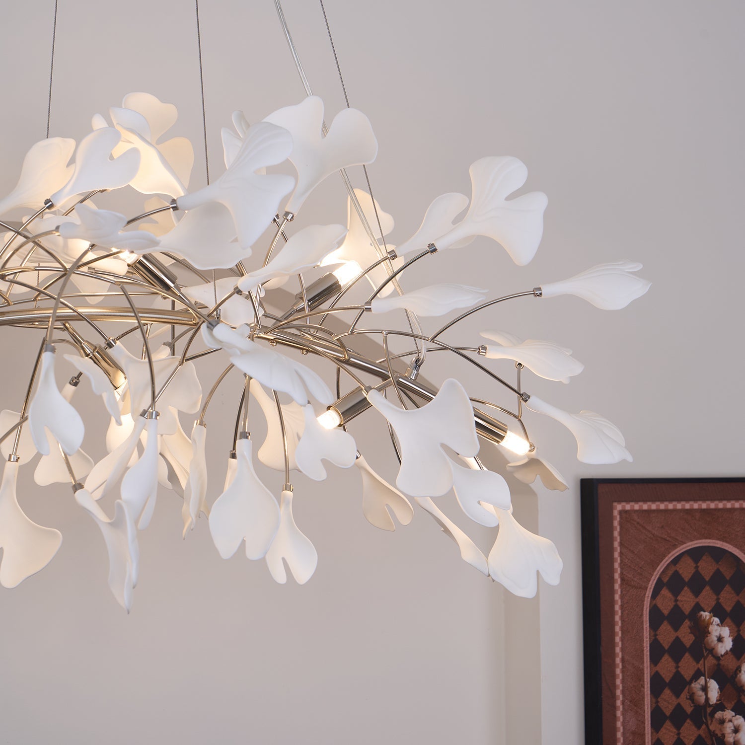 Arux Lustre Ginkgo Art Déco Courbé Vers le Bas