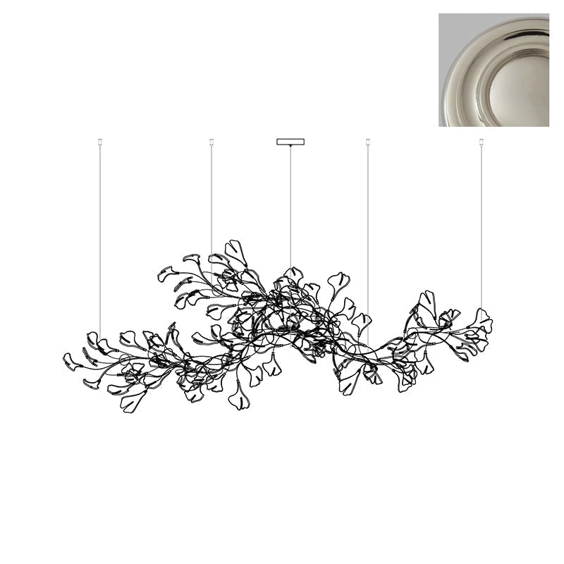 Gingko Lustre Longue Version Porcelaine Nature Inspiré - Neutralighting