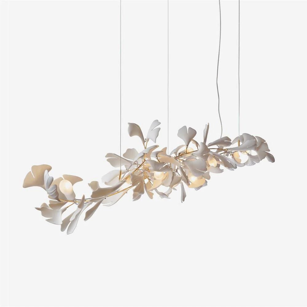 Olivia Lustre en céramique en forme de branche avec feuille de gingko - Neutralighting