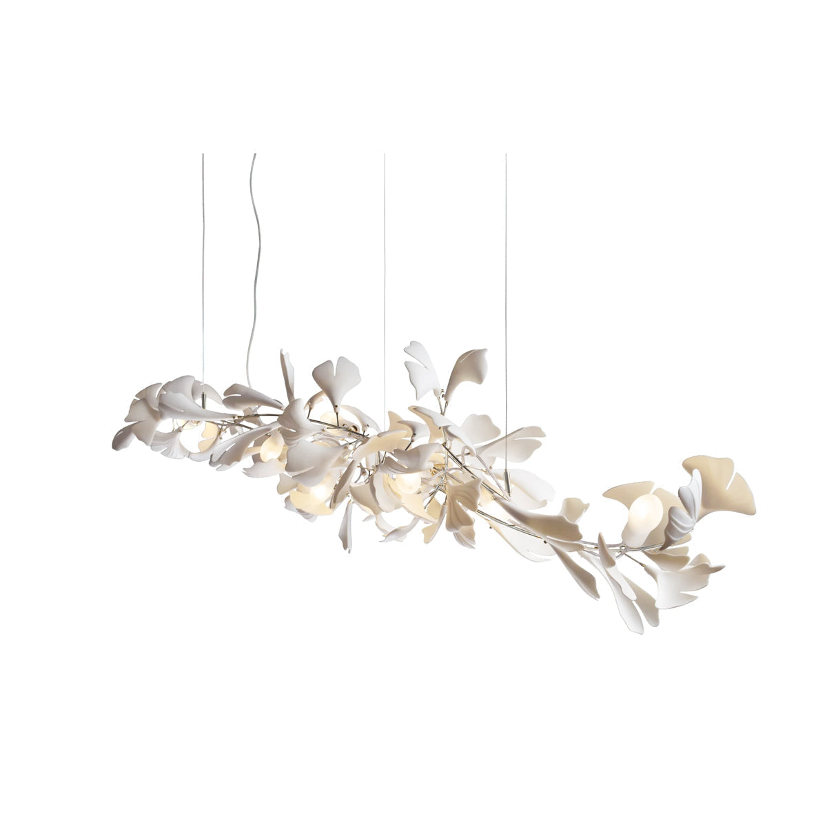 Olivia Lustre en céramique en forme de branche avec feuille de gingko - Neutralighting