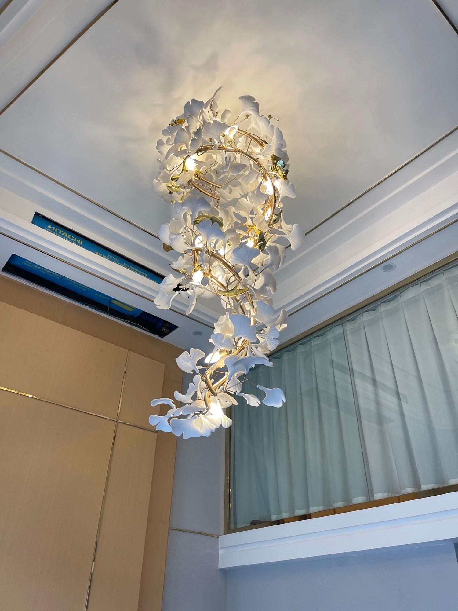 Eloria Lustre Cascade Florale Spirale Élégante - Neutralighting