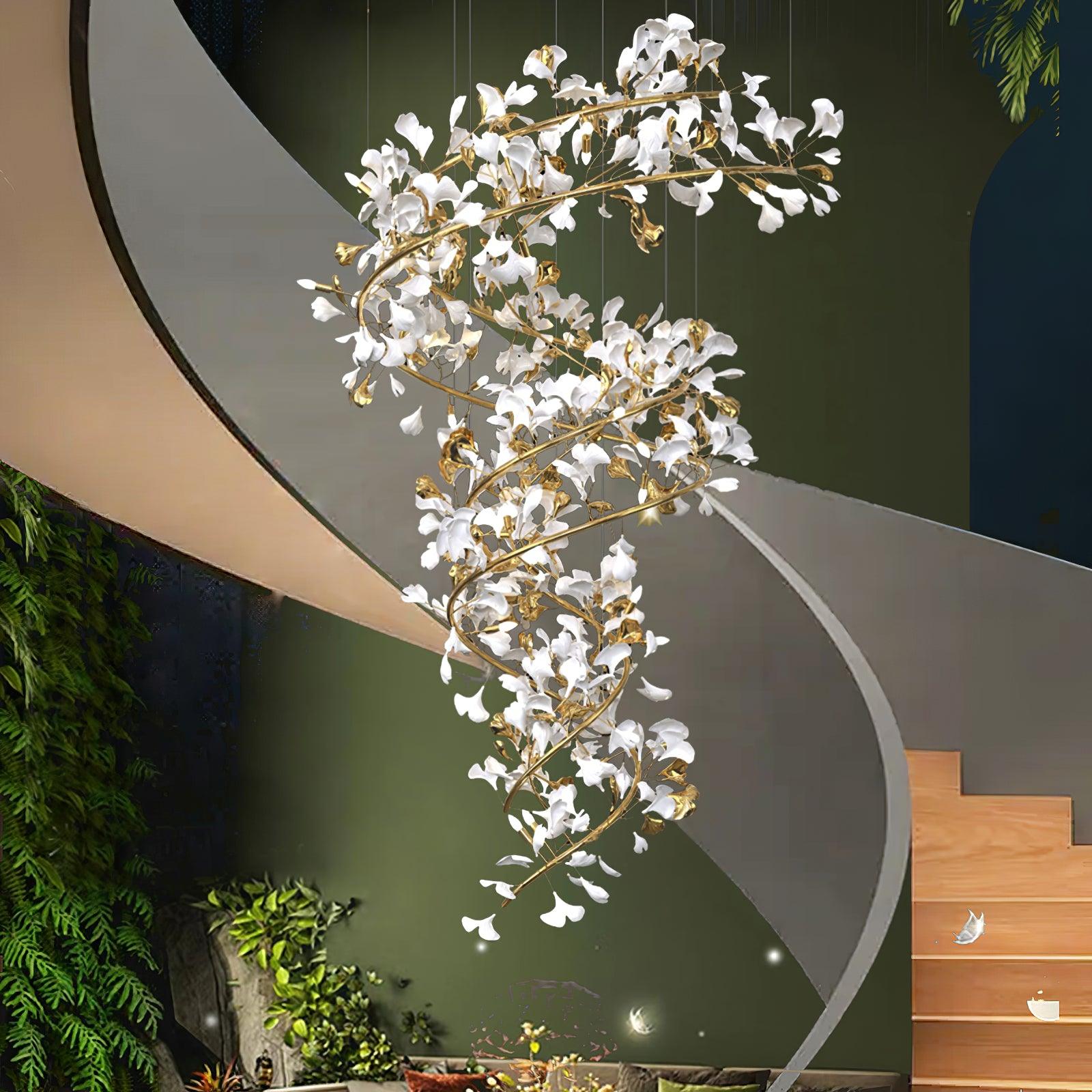 Eloria Lustre Cascade Florale Spirale Élégante - Neutralighting