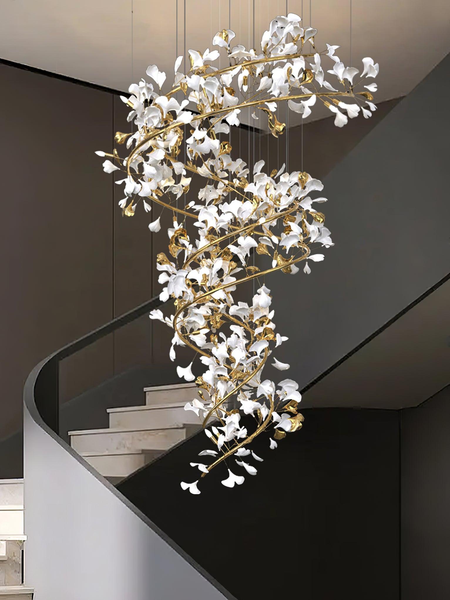 Eloria Lustre Cascade Florale Spirale Élégante - Neutralighting