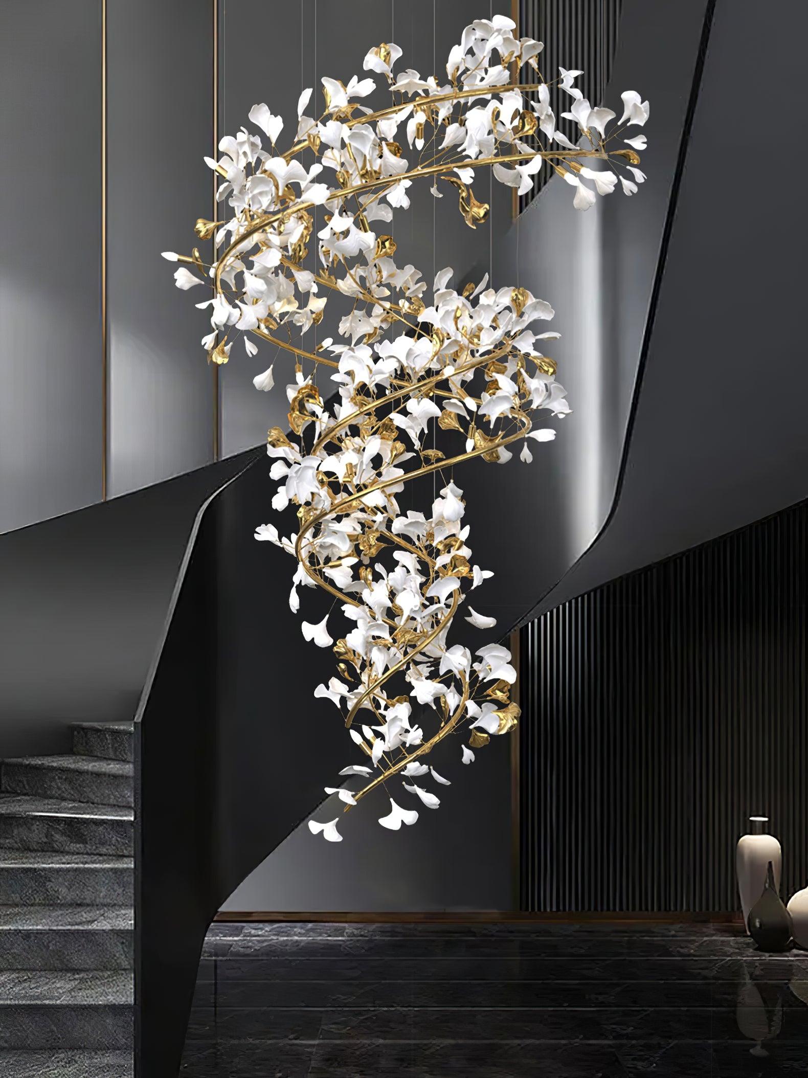 Eloria Lustre Cascade Florale Spirale Élégante - Neutralighting