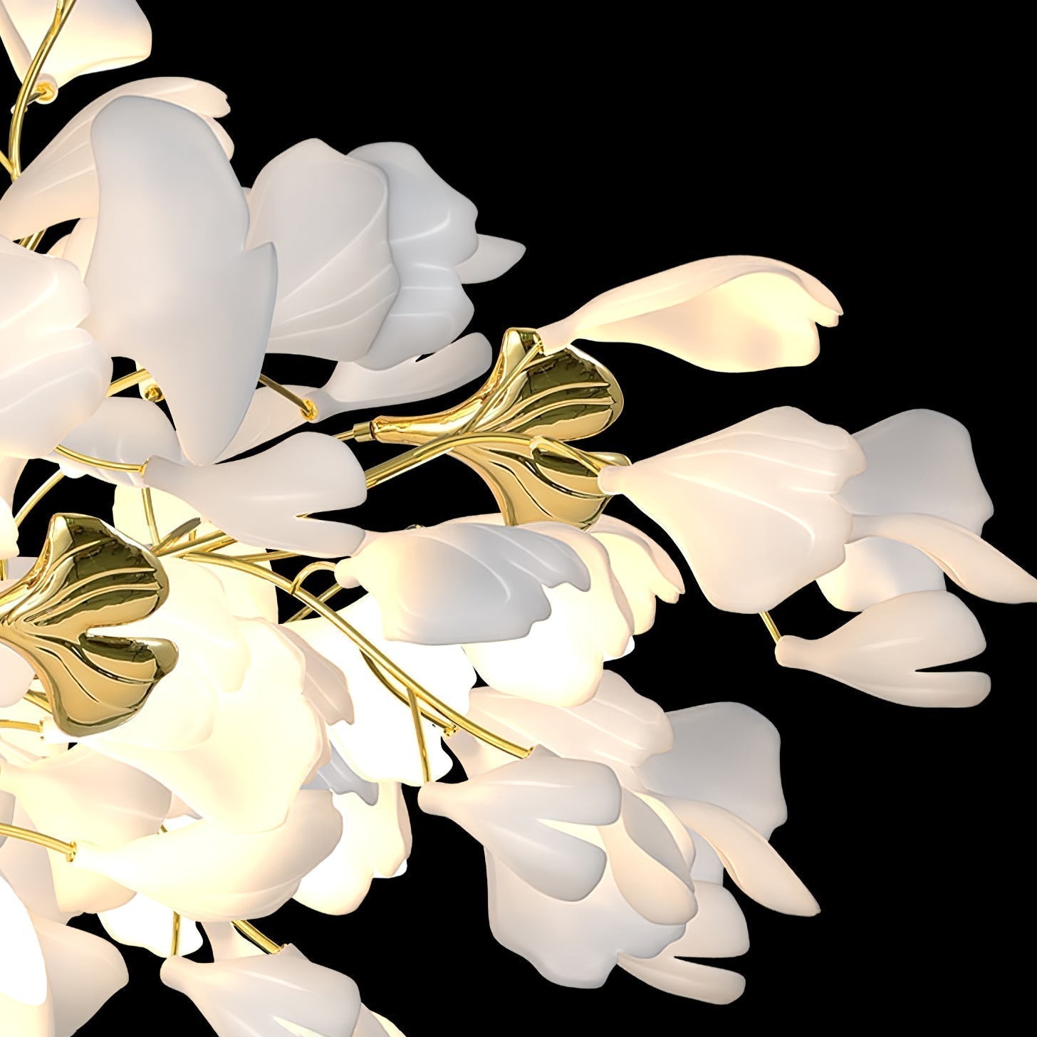 Ivmarel Lustre en céramique à longues branches de gingko - Neutralighting