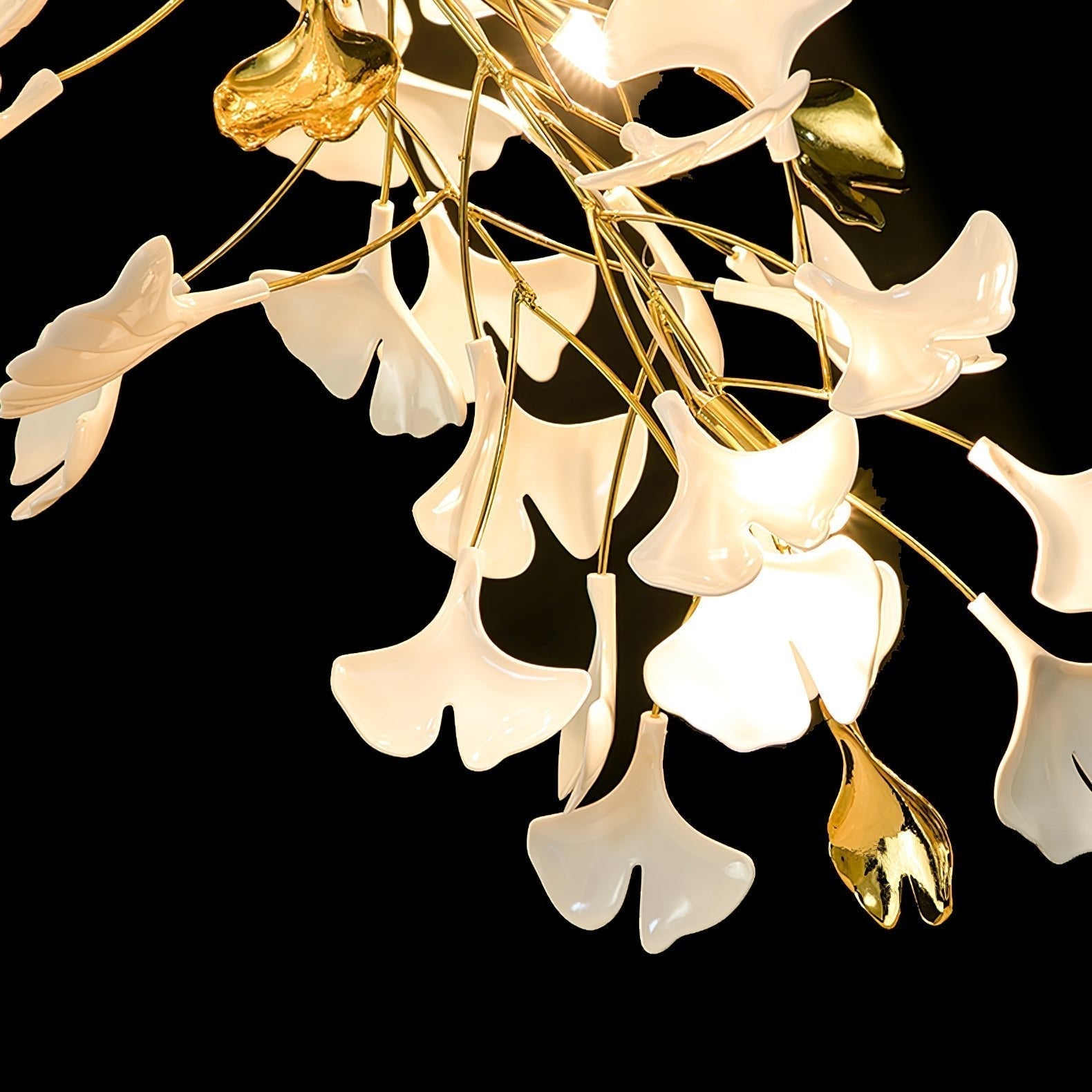 Ivmarel Lustre en céramique à longues branches de gingko - Neutralighting
