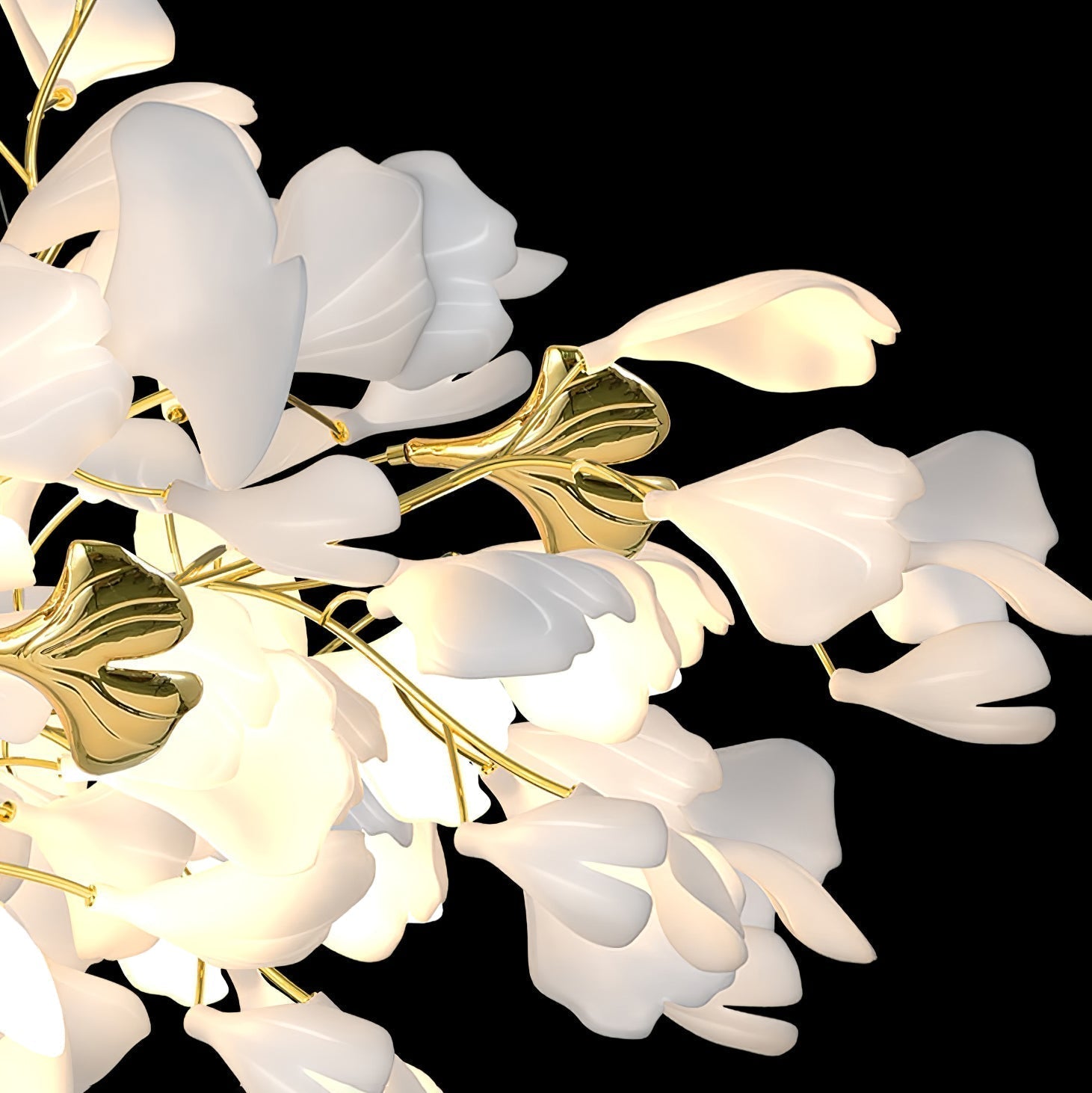 Ivmarel Lustre en céramique à longues branches de gingko - Neutralighting