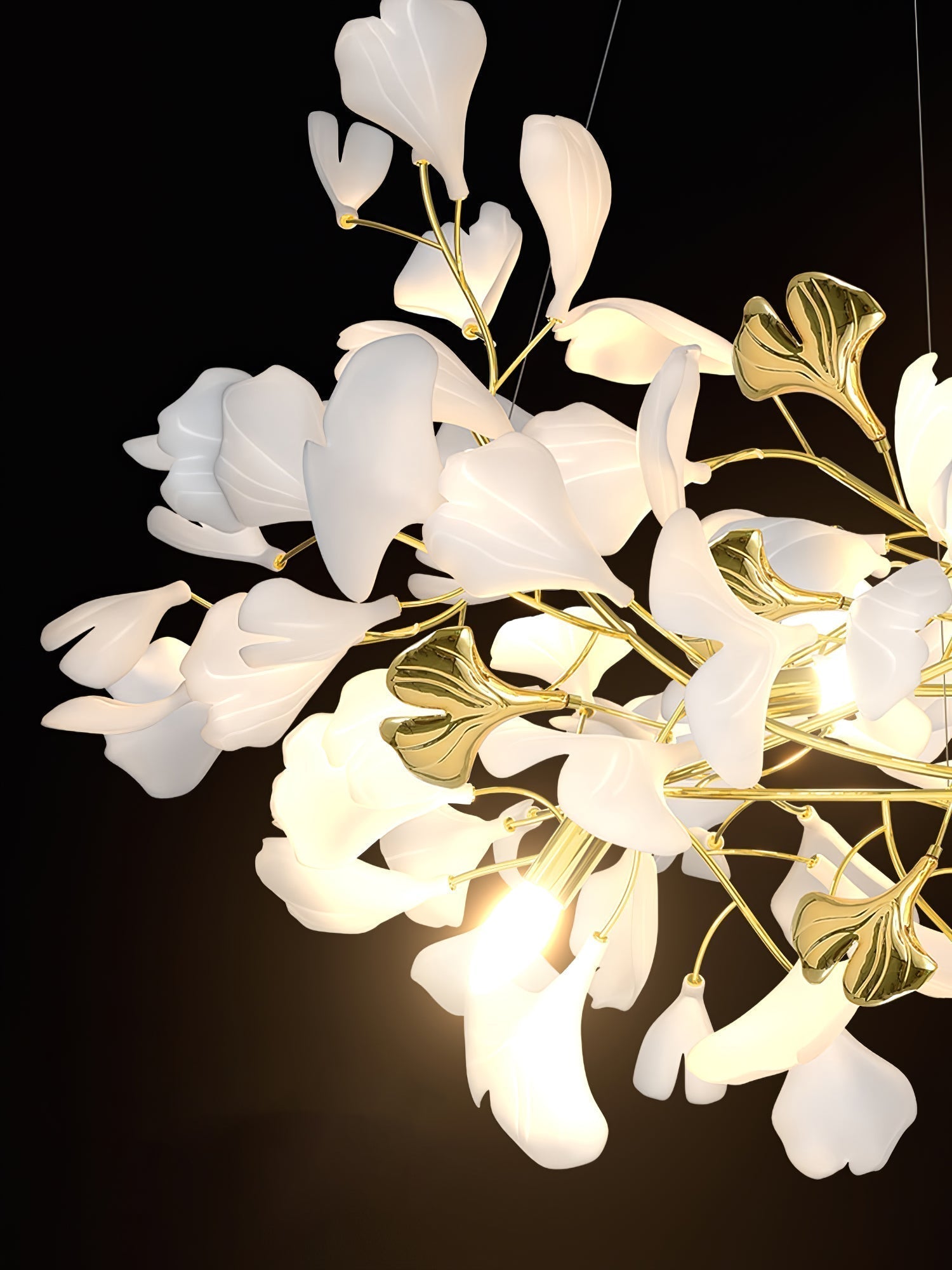 Ivmarel Lustre en céramique à longues branches de gingko - Neutralighting