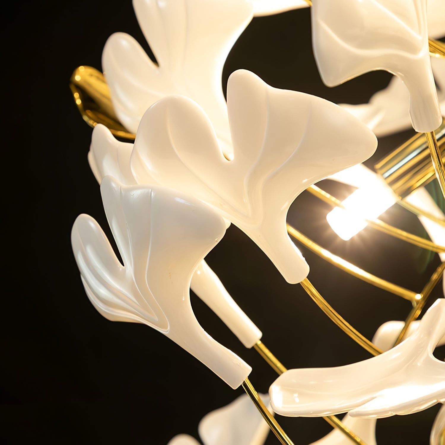 Ivmarel Lustre en céramique à longues branches de gingko - Neutralighting