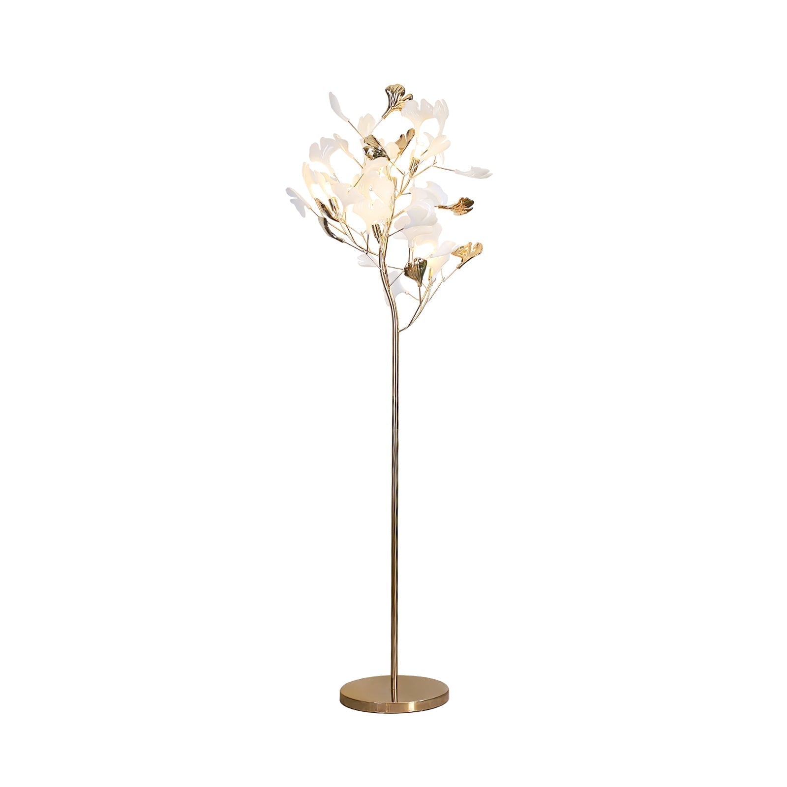 Ella Lampadaire en Céramique avec Feuilles de Ginkgo