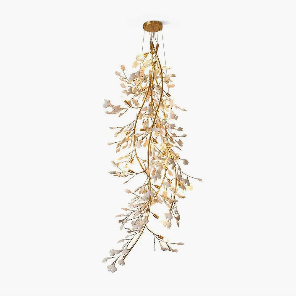 Ivmarel Lustre en céramique à longues branches de gingko - Neutralighting