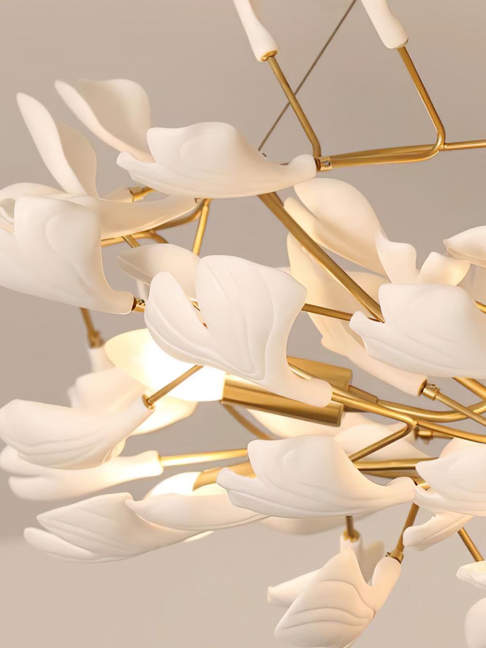 Ivmarel Lustre en céramique à longues branches de gingko - Neutralighting