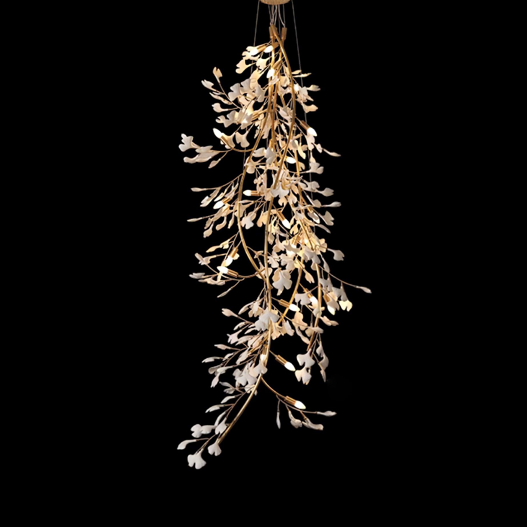 Ivmarel Lustre en céramique à longues branches de gingko - Neutralighting