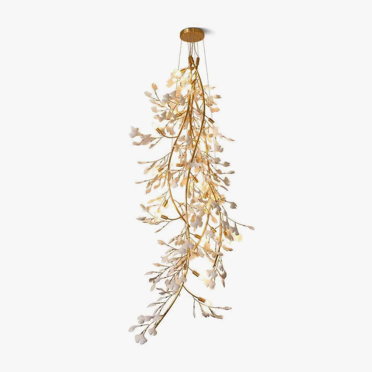 Ivmarel Lustre en céramique à longues branches de gingko - Neutralighting