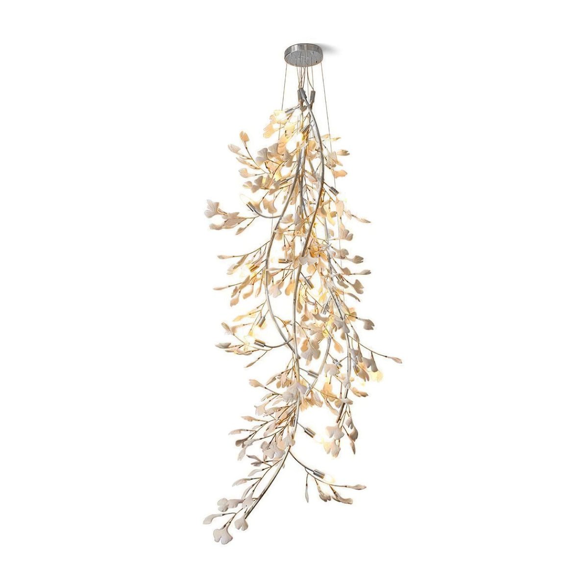 Ivmarel Lustre en céramique à longues branches de gingko - Neutralighting